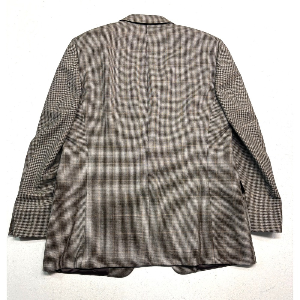 Hickey Freeman 48L Beige Houndstooth Windowpane Madison Blazer Jacket Sport Coat - Picture 7 of 11